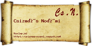 Csizmás Noémi névjegykártya